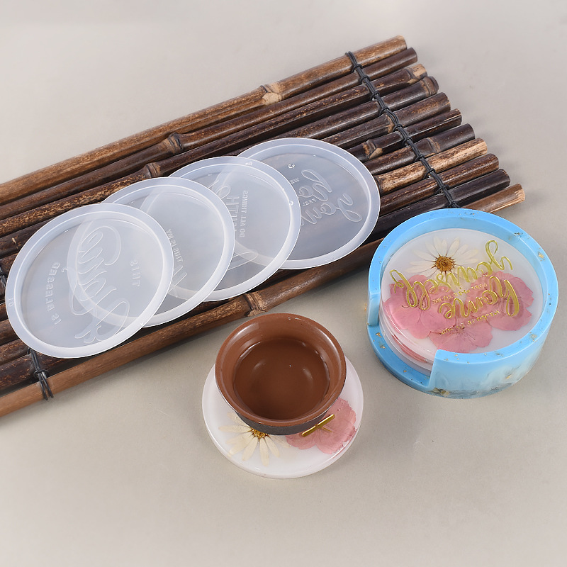 diy crystal resin, English letter blessing words, teasing words, coasters, cup holders, mirror silicone mold pic 10