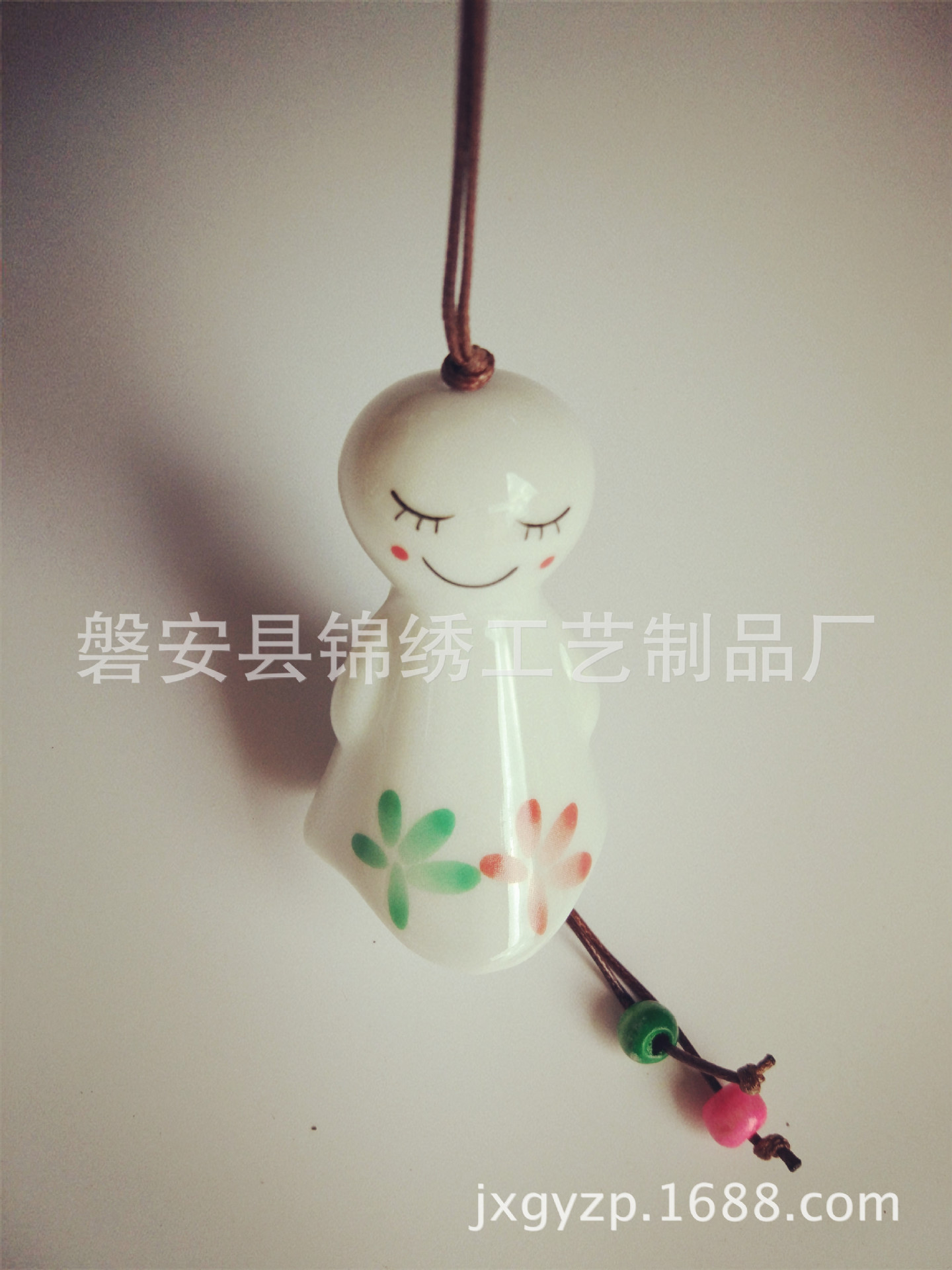 Hot-selling ceramic sunny day doll wind chime, sunny day doll pendant, car hanging, home decoration pendant pic 3