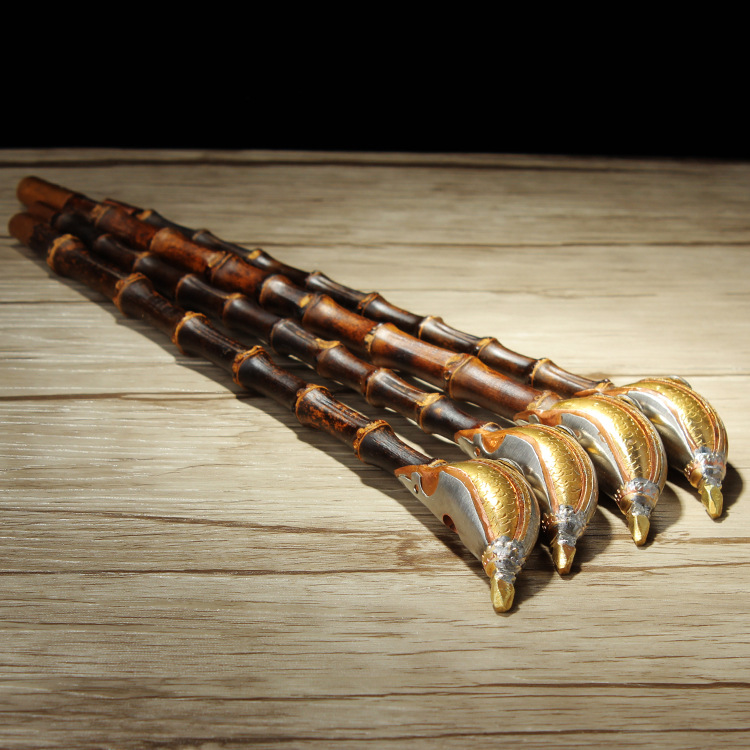 木香朝烟斗老式竹子长烟杆旱烟斗烟袋锅传统工艺黑色竹节烟烟枪详情19