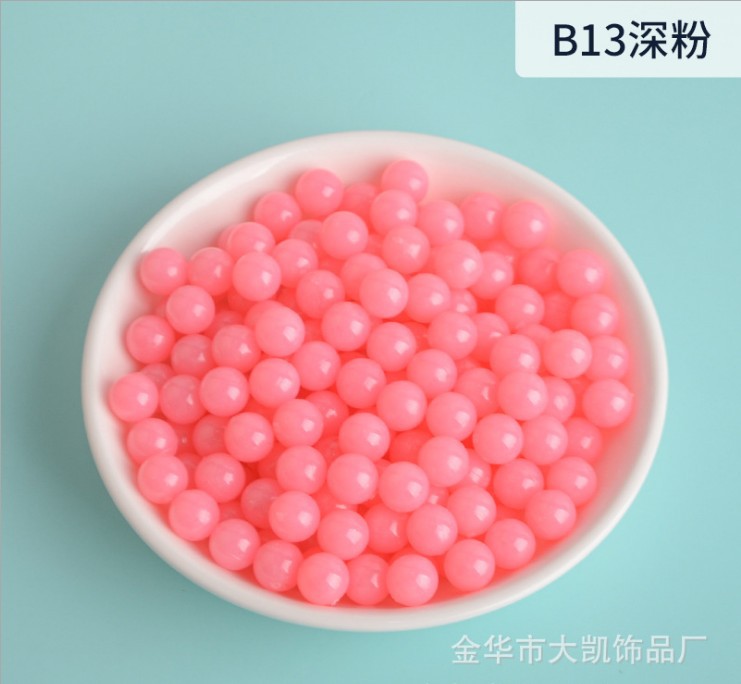 The manufacturer sells candy bead-shaped small acrylic beads, round beads without holes, and benzene-transparent solid color beads as DIY jewelry accessories pic 13