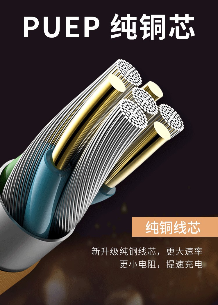 尼龙编织一拖三数据线 三合一充电线 适用于华为安卓苹果现货批发详情12