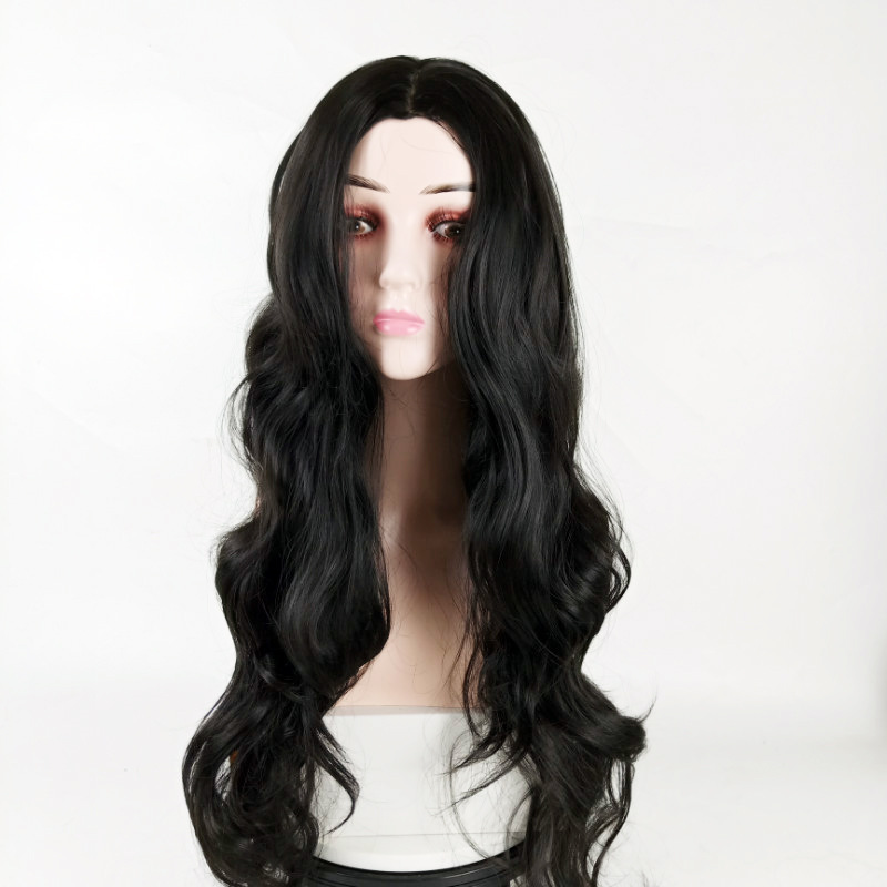 Una pieza peluca de reemplazo de cabello mujer corte medio cabello rizado cabello largo ondulado cabello largo alta temperatura peluca de seda headset fabricante en stock al por mayor pic 15