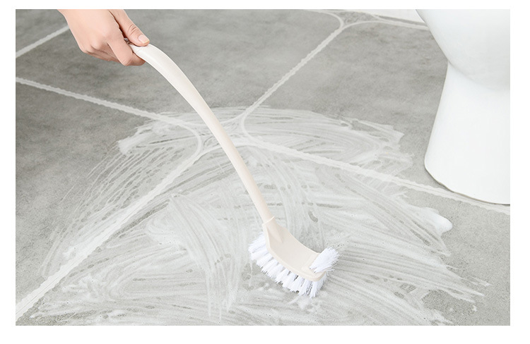 Household bathroom cleaning brush, long-handled toilet cleaning brush, double-sided wall-mounted curved toilet brush pic 5
