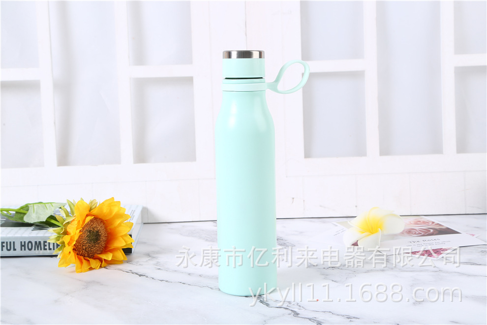 Portable cola bottle, sports frosted gradient color water cup, thermos cup, home stainless steel outdoor water bottle, shoulder strap, portable screwdriver pic 25