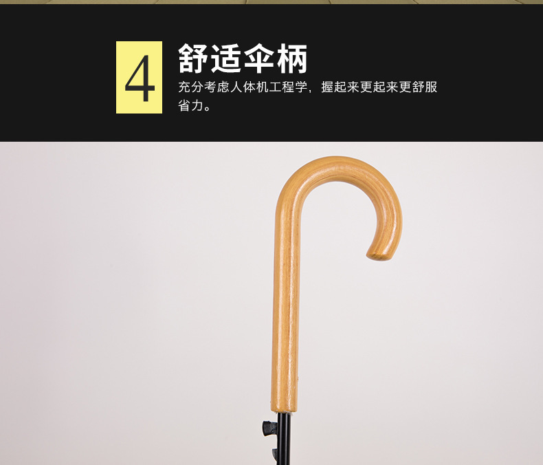 16-bone fiber bone-up fabric, plain and fresh wooden handle, photo landscape advertising umbrella in stock pic 13
