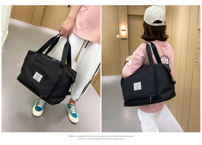 Wholesale dry and wet separation sports hand-held shoulder bags, yoga and fitness bags, folding and storage large-capacity travel bags, LOGO pic 59