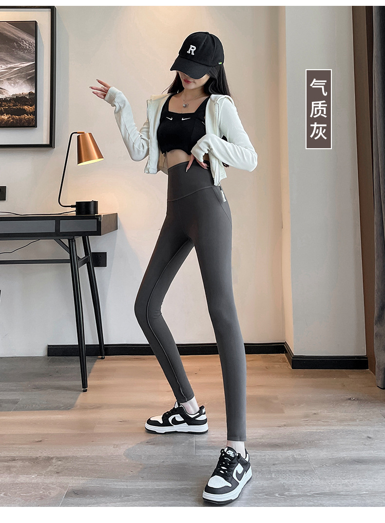 Pantalones de tiburón pulido para mujeres primavera nuevo tamaño grande pantalones de barbie color café pantalones de yoga de pies pequeños más polainas leggings al por mayor pic 22