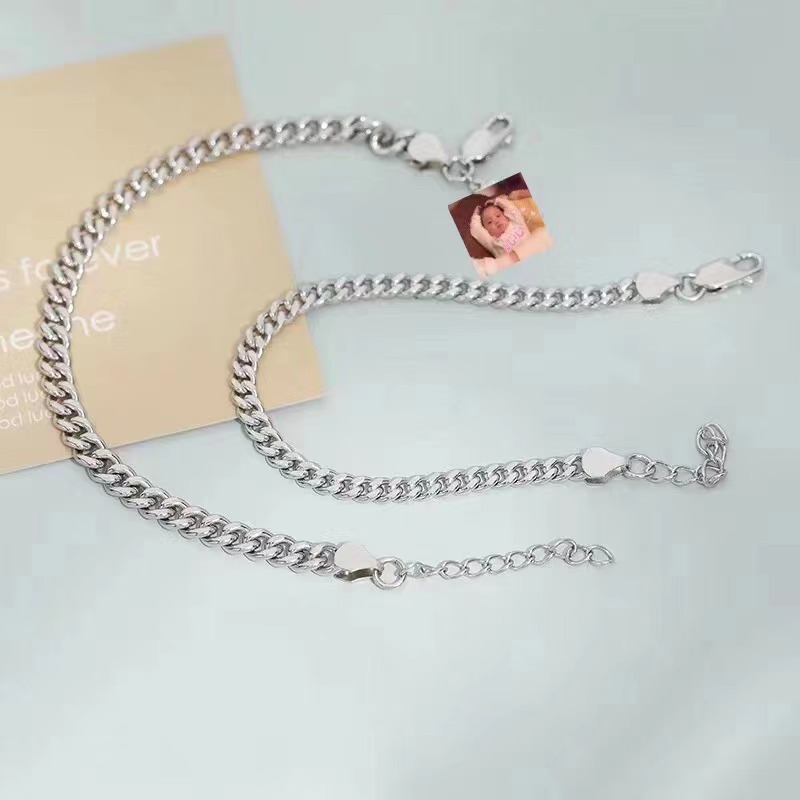 925银扁链情侣手链的大众ins风手链上手超美银饰品详情13