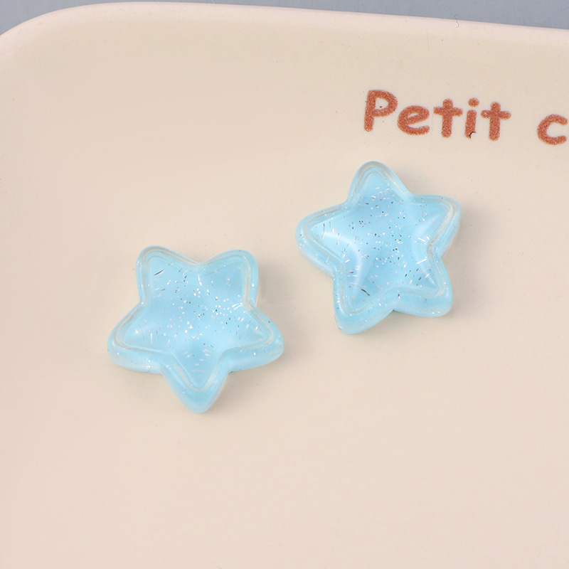 卡通冰透星星树脂配件DIY手机壳发卡奶油胶贴片饰品配件材料批发详情9