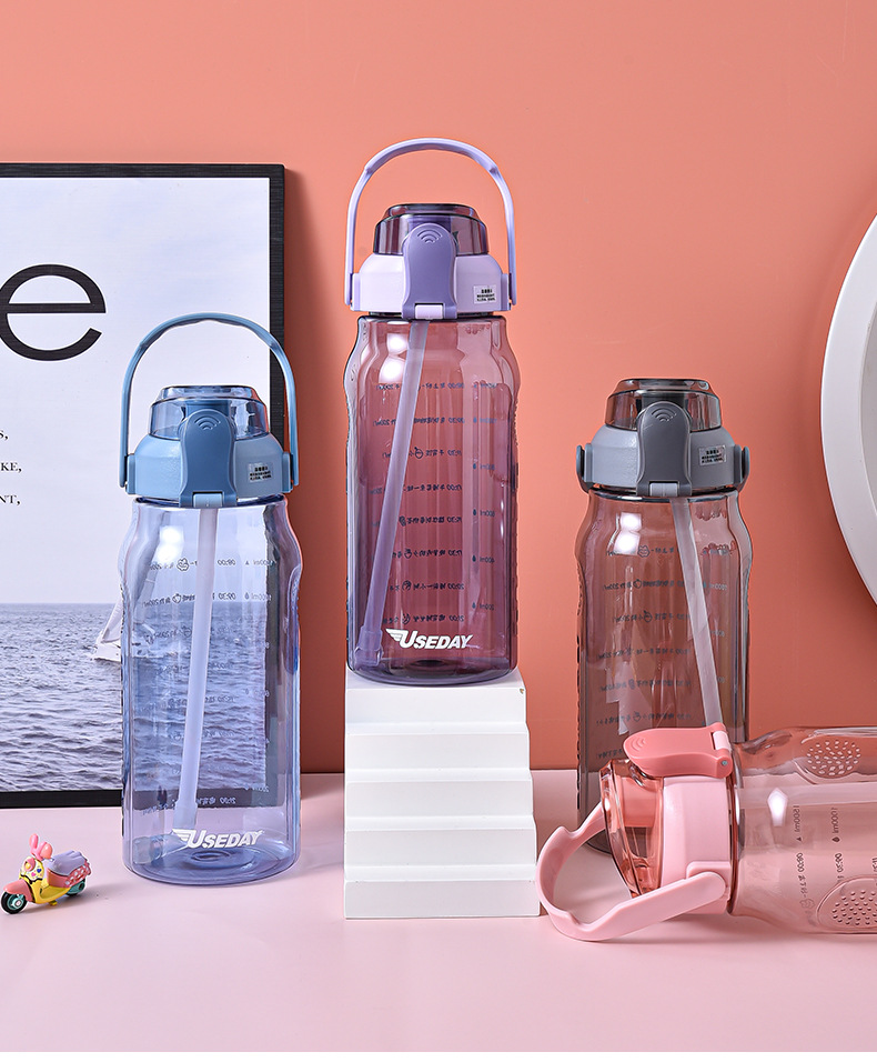 大容量新款水壶水杯大肚太空杯儿童吸管广告礼品水杯防漏塑料杯详情28