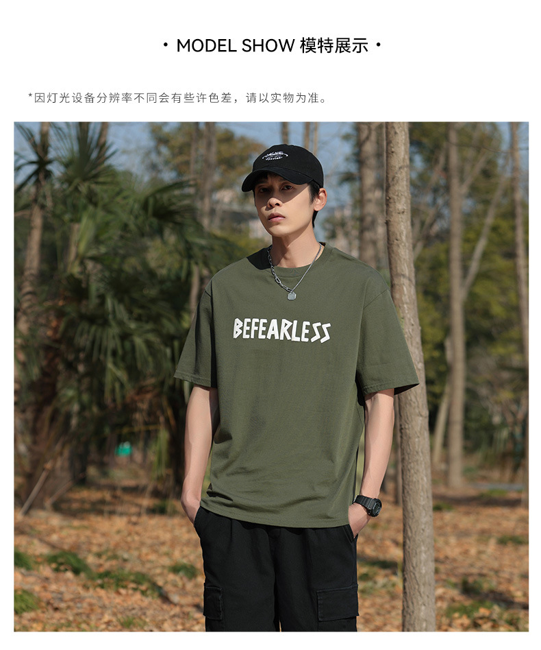男装纯棉t恤夏季美式潮牌复古发泡印花短袖男体恤情侣半袖上衣服详情9