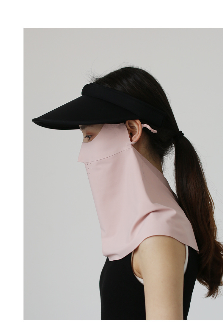 防晒面罩全脸防紫外线女夏天护颈冰丝脸罩开车遮阳面纱口罩一体款详情14