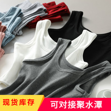 网红短款黑色打底螺纹吊带背心女夏季内搭无袖设计感外穿上衣潮详情1