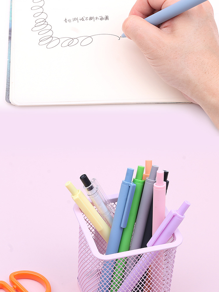 Press the gel pen to customize the logo advertising pen, print and customize the color, use soft rubber for promotional engraving, and wholesale black gel pen beads pic 5