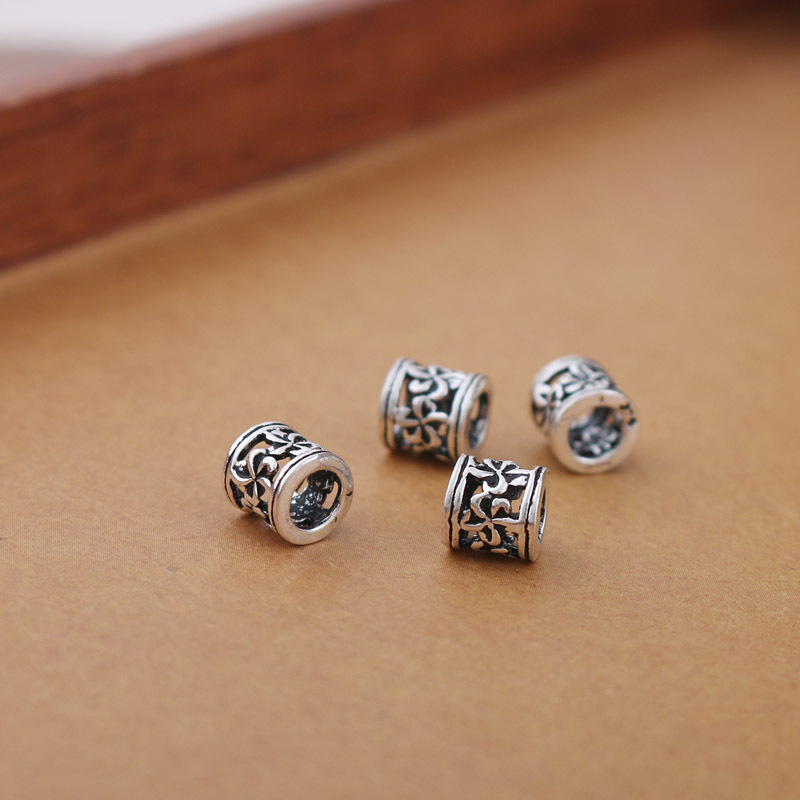 925 sterling silver accessories, 6MM Bauhinia flower bucket beads, small silver jewelry accessories, necklace spacer beads, DIY silver jewelry pic 9