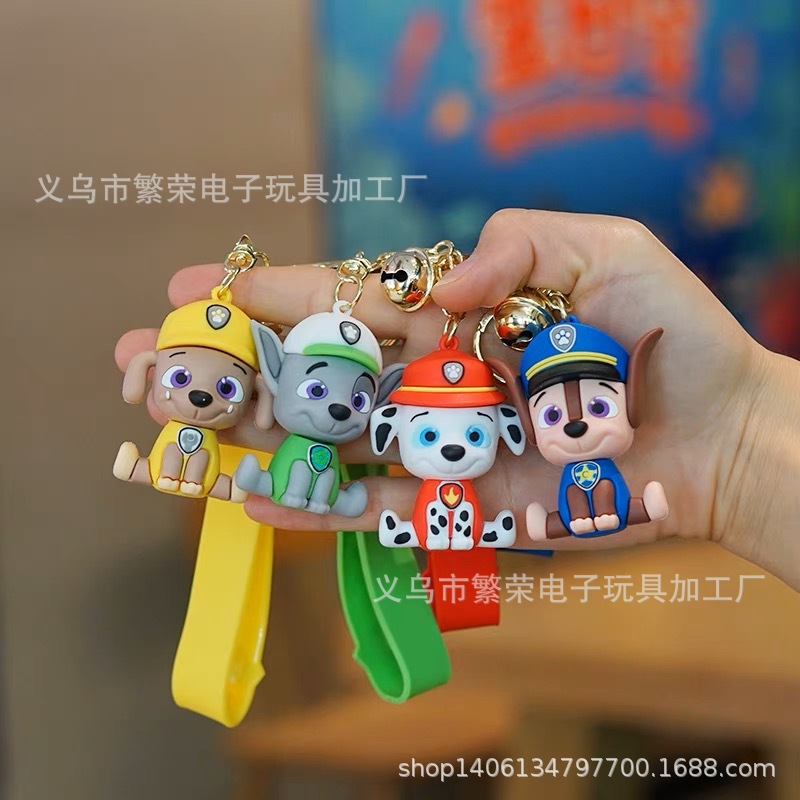 卡通汪汪队硅胶钥匙链可爱立体公仔汽车小挂饰创意情侣书包钥匙扣详情3