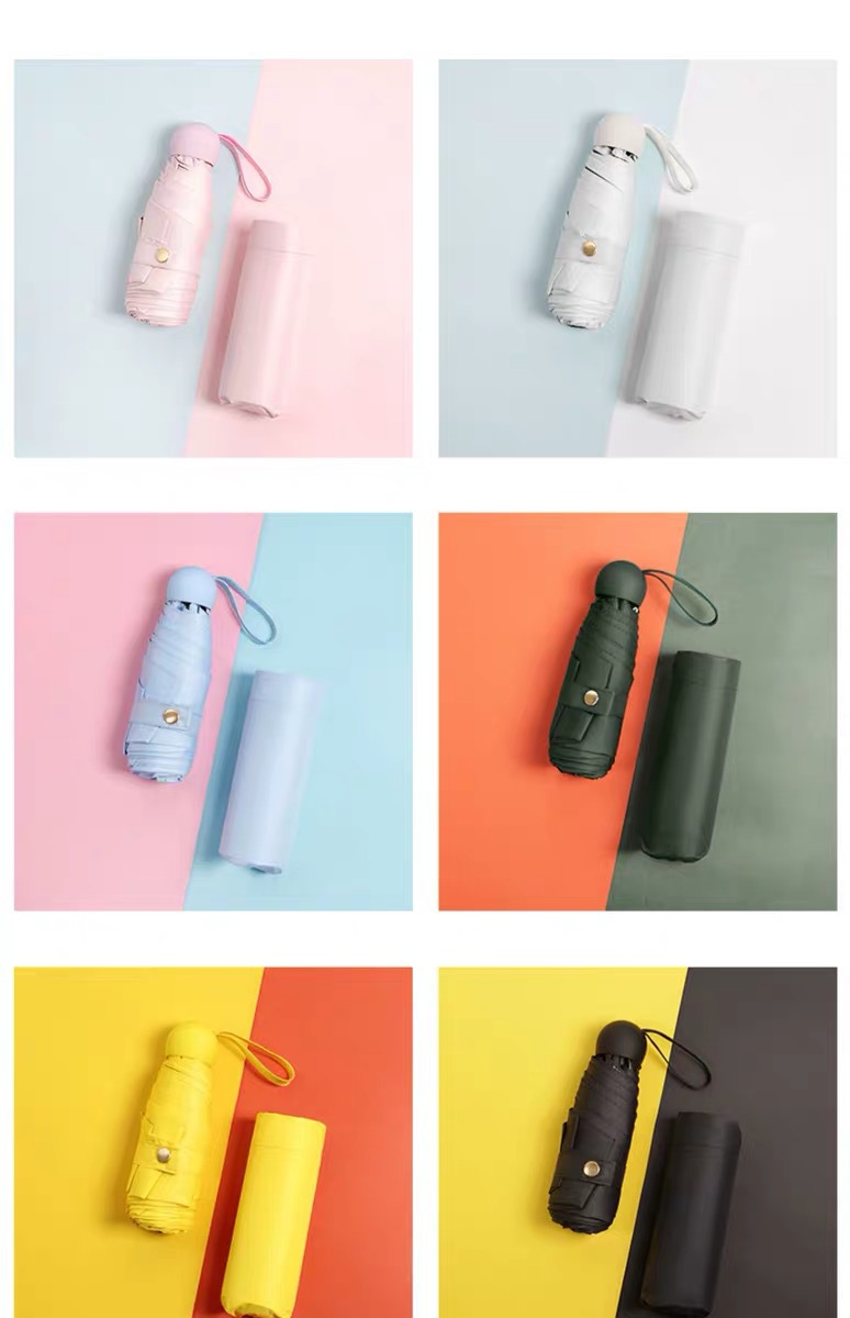 五折伞迷你便携黑胶太阳伞口袋晴雨两用雨伞防晒遮阳伞六折胶囊伞详情51