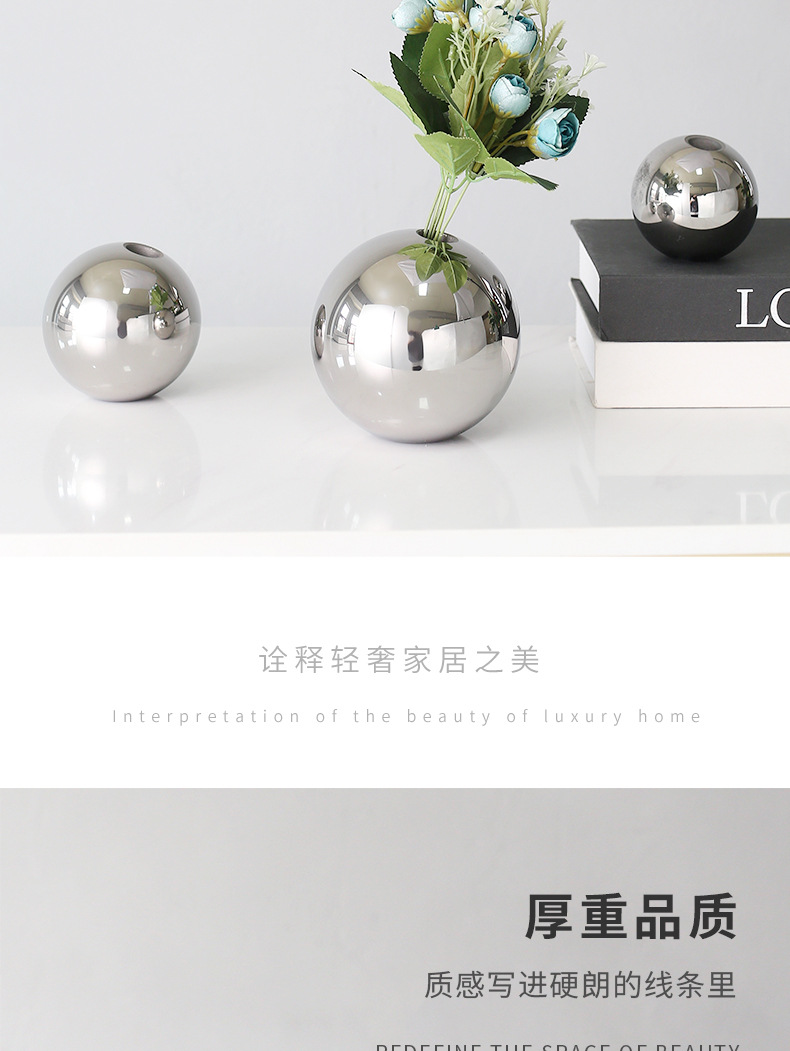Modern and simple crystal vases, dry flower arrangements for the living room, Nordic light luxury flower vases, soft furnishings for the dining table, creative decorative items pic 27