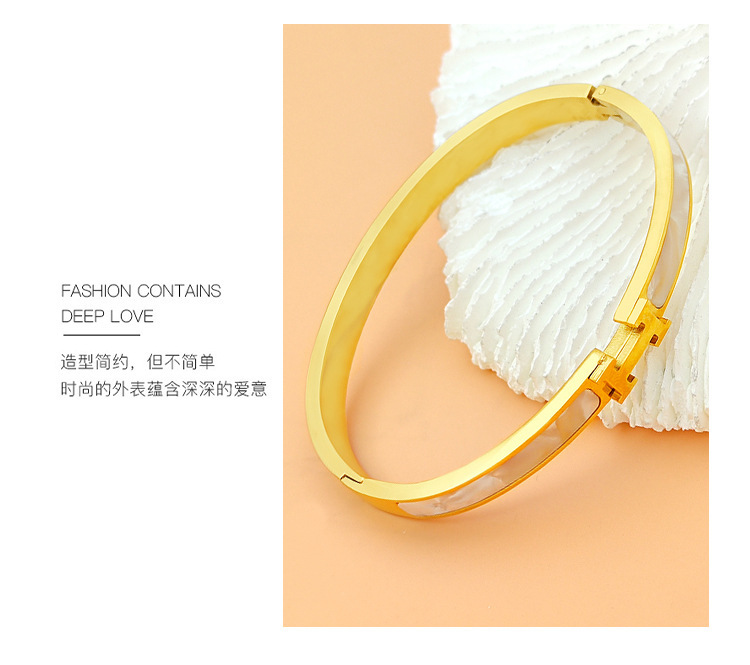 The Korean version of the best-selling titanium steel rose gold H letter bracelet is a fashionable and unique design of a light luxury bracelet accessory pic 4