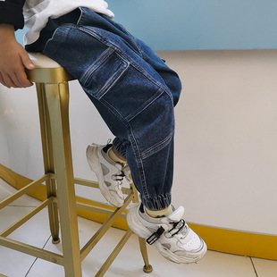 童装男童牛仔裤春秋款2022儿童一体绒裤子中大童秋冬加绒宽松韩版详情15