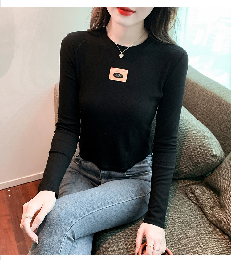 打底衫女内搭秋季2022年新款修身显瘦短款上衣洋气长袖打底小衫潮详情36