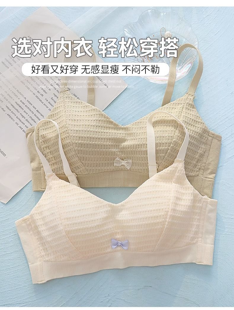 舒适内衣女小胸聚拢胸罩收副乳防下垂夏季薄款少女学生无钢圈文胸详情6