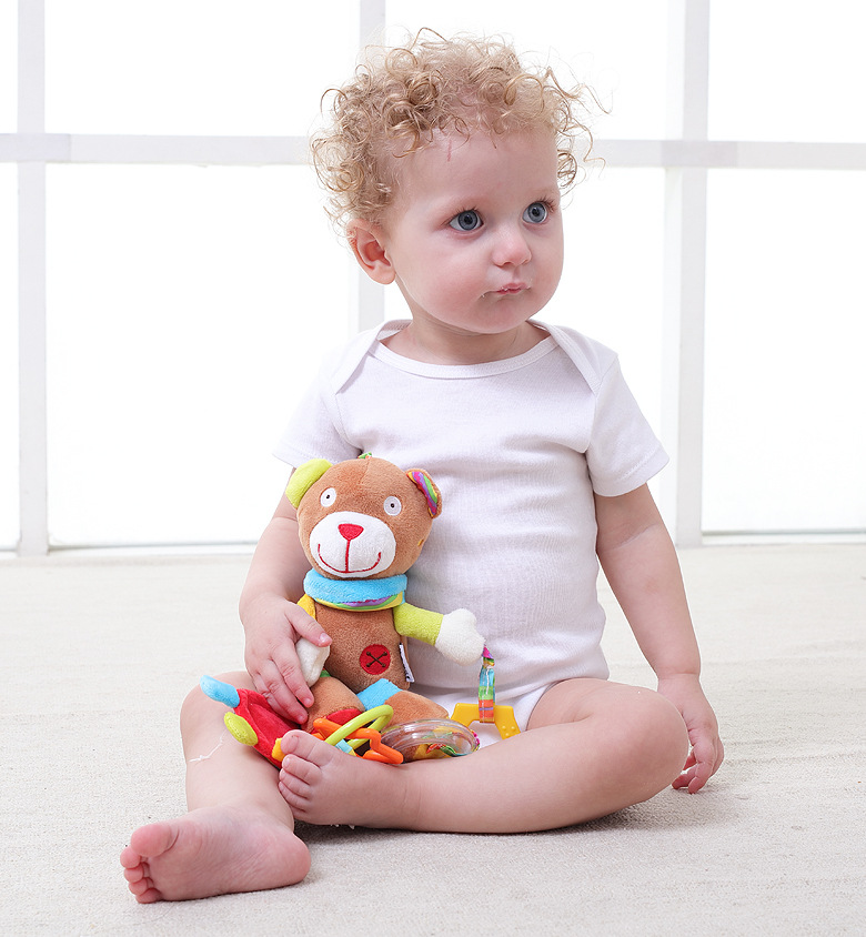 JJOVCE Baby Intelligence Soothing Doll, multi-functional animal bed bell, bed hanger, stroller hanger, baby cloth toy doll pic 4