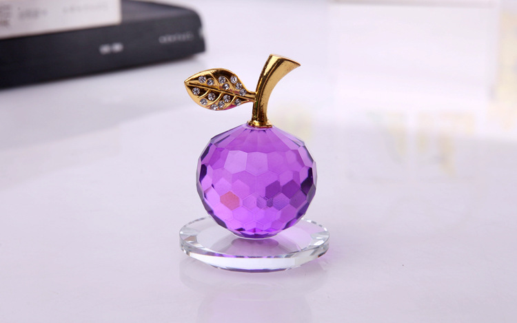 K9 Crystal Apple Christmas Eve Christmas Colored Crystal Craft Souvenir Gift Mobile Phone Counter Decorative Item Xiangyu Crystal pic 4