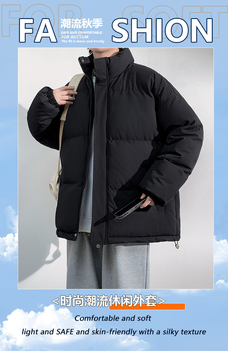 Cross-border M-8XL large-sized cotton-padded jacket for both men and women, winter custom thickened stand-up collar cotton-padded jacket, loose thickened cotton-padded jacket for men pic 10