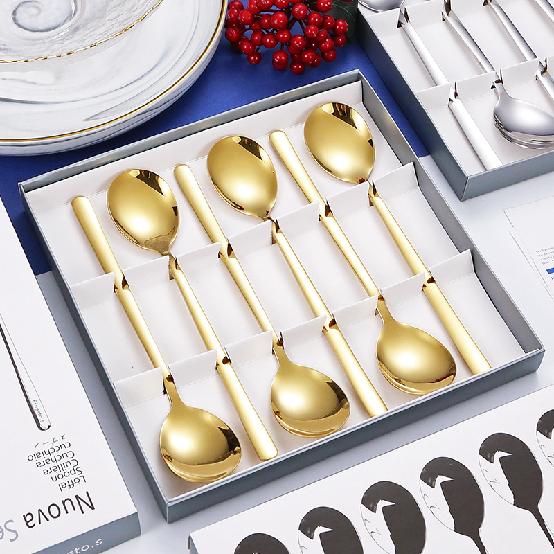 卡通不锈钢餐具勺子叉子创意陶瓷柄可爱儿童勺叉网红ins家用汤勺详情17