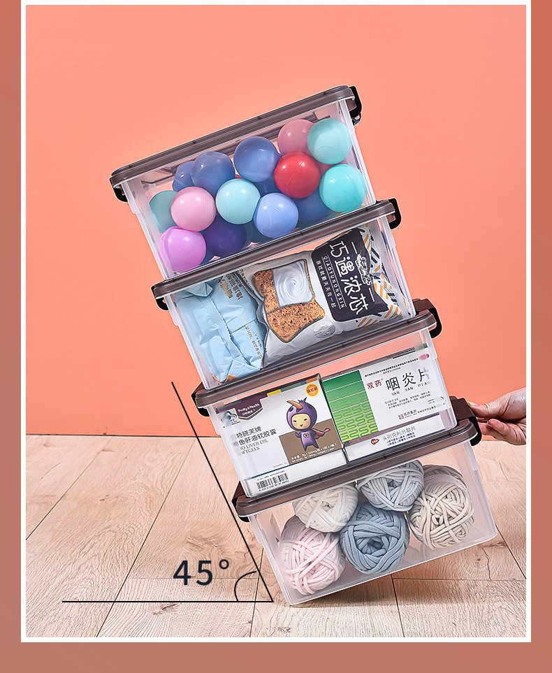 Storage box with lid, miscellaneous drawer, classification box, refrigerator storage box, portable medicine storage box, student stationery pic 9