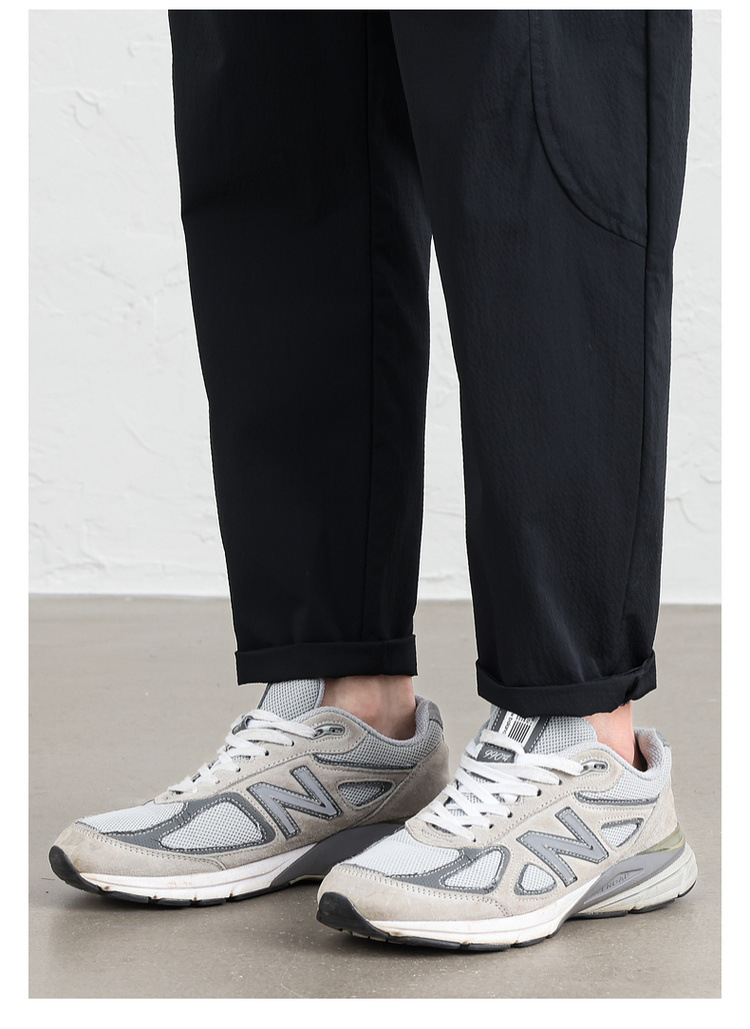 WOOG2005黑色男士弹力休闲长裤2025春夏季新款潮微宽松百搭直筒裤详情16