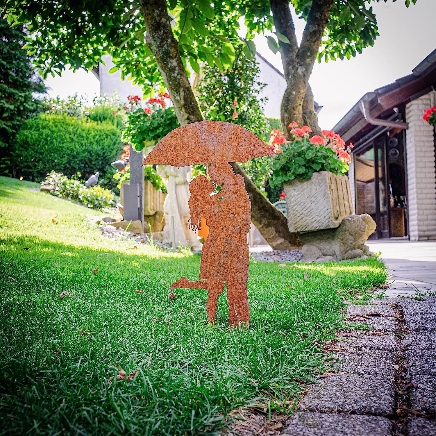 跨境新款创意生锈动物剪影立体庭院地插装饰花园摆件户外插件雕塑详情7