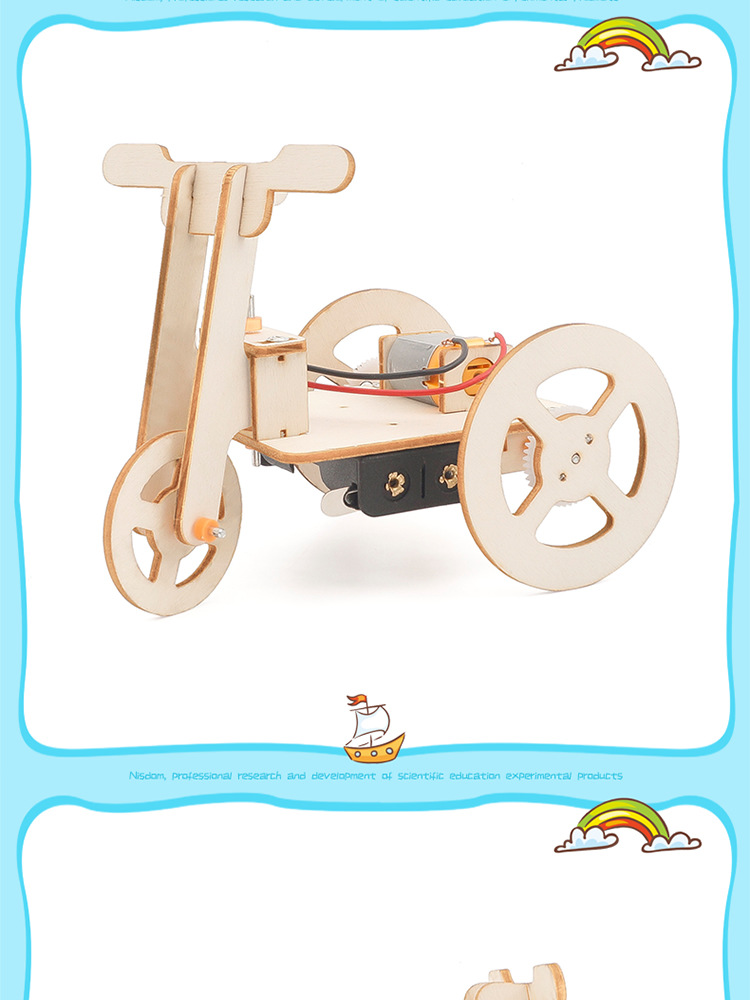DIY electric tricycles, handcrafted assembly by junior high school and primary school students, steam education technology production, science experiment materials pic 17