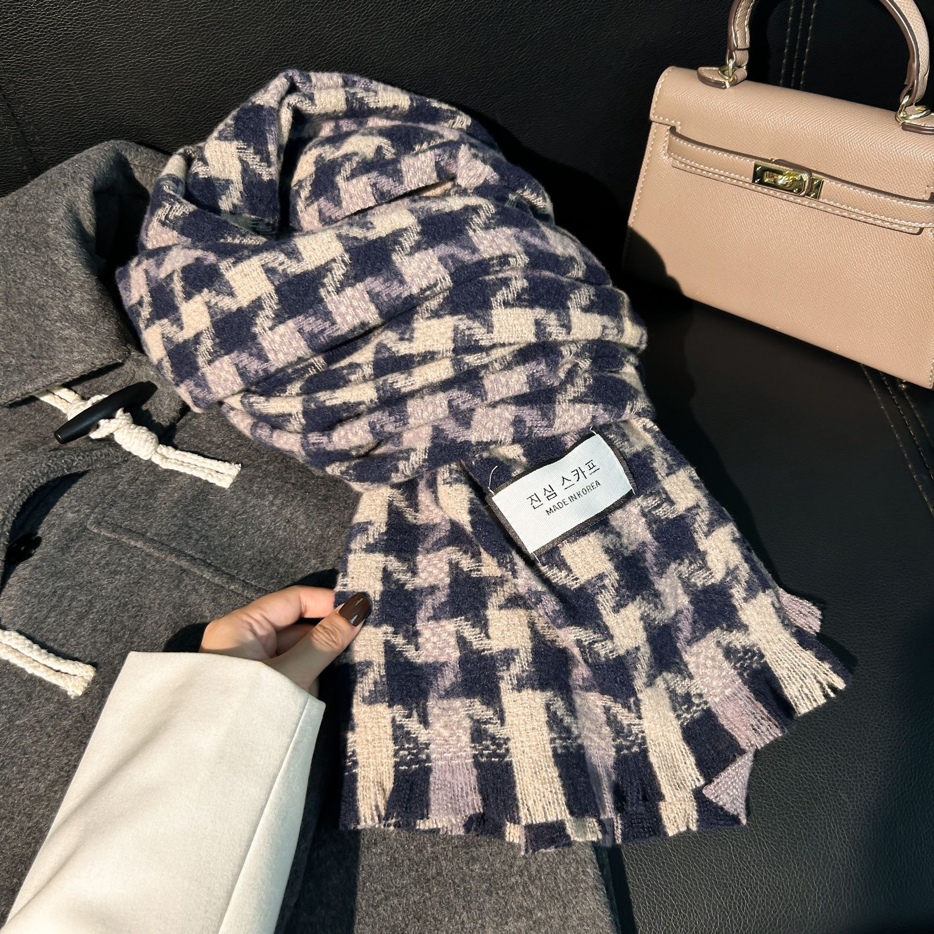 格子围巾女秋冬新款百搭保暖围脖披肩围巾 韩版情侣围巾冬天爆款详情29