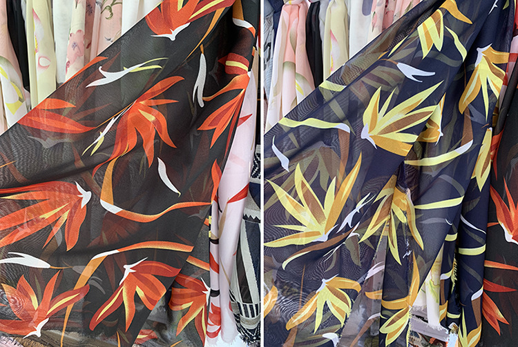 2020 new summer chiffon printed fabric white base printed polyester fabric small floral print dress mask fabric pic 39