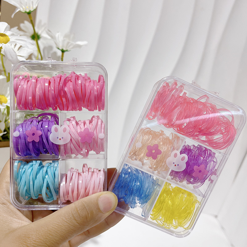 马克龙色盒装一次性皮筋彩色加厚长拉不断高弹力皮筋儿童小皮筋详情2