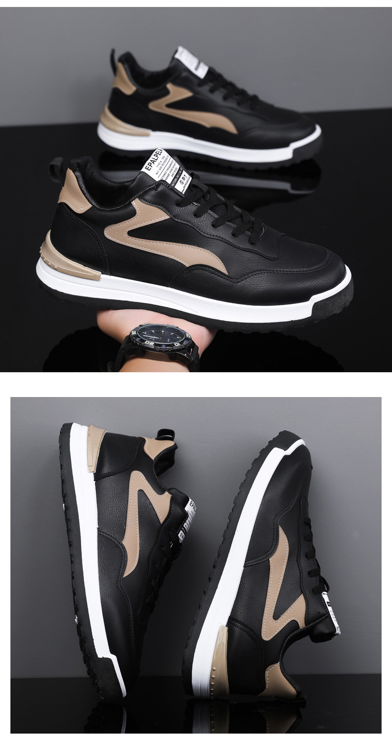 秋冬款男鞋韩版皮面板鞋运动休闲皮鞋厚底舒适老爹鞋百搭男士鞋子详情14