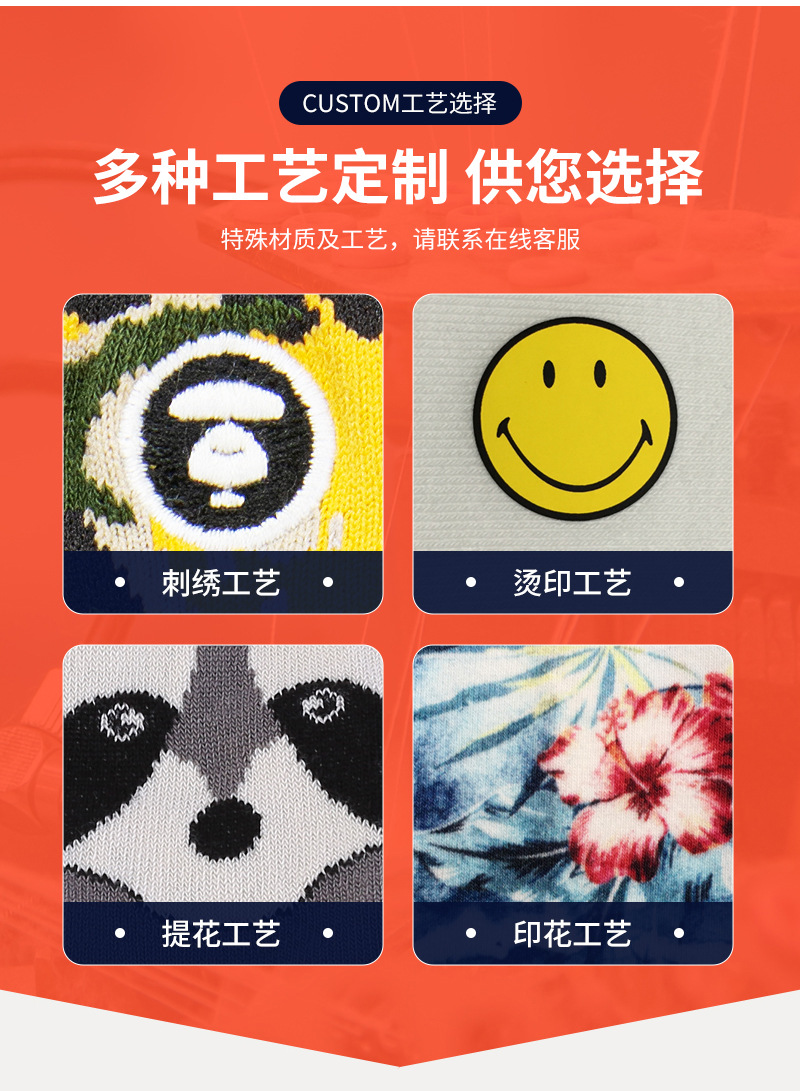 Custom-made baby socks with patterns and logos, all-cotton newborn short socks, jacquard custom-made loop socks pic 7