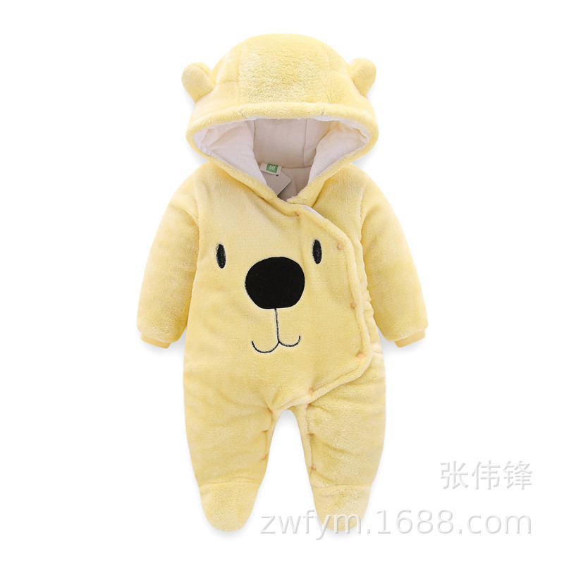 Baby one-piece suit thickened autumn and winter outfits 0 baby clothes for boys and girls 1 newborn autumn clothes winter cotton-padded clothes crawling clothes pic 5