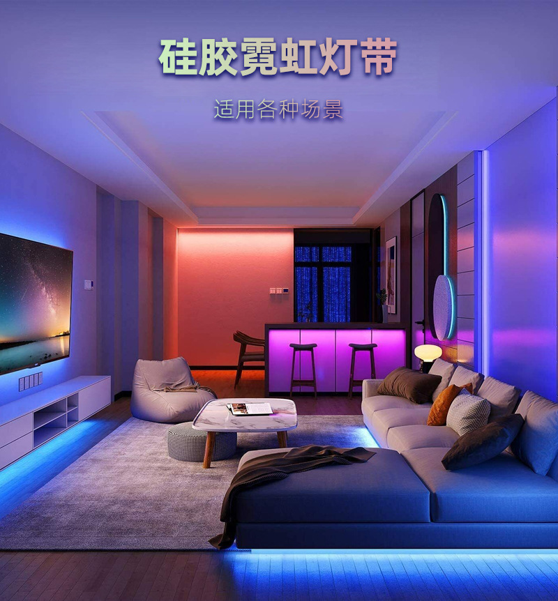 工厂批发12V低压 LED霓虹灯带广告牌造型户外防水6*12柔性灯带详情1