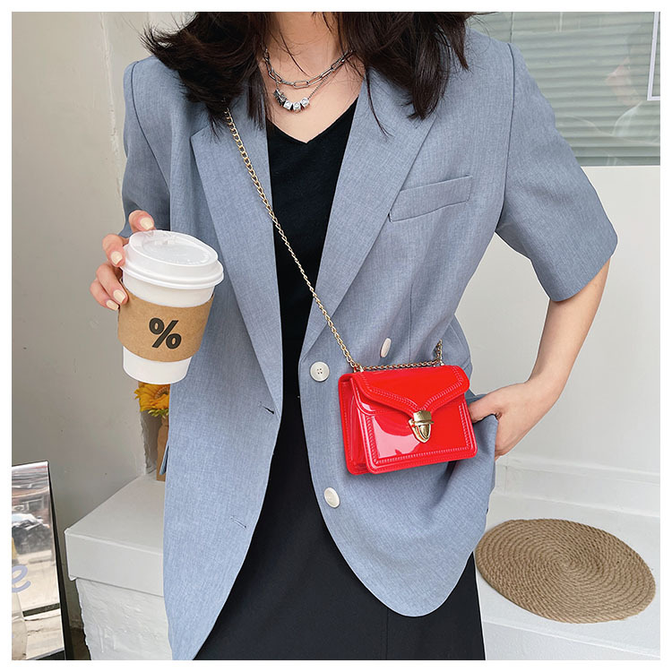 2021夏季新款PVC果冻包mini时尚花边小方包化妆包单肩斜挎ins女包详情27