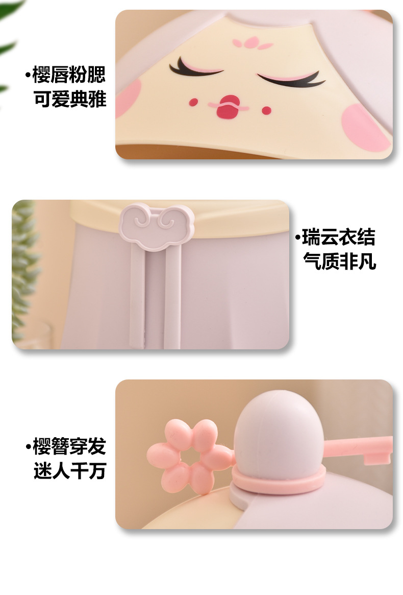 新品可爱创意桌面公主垃圾桶摆件家用客厅办公收纳桶迷你纸篓批发详情11