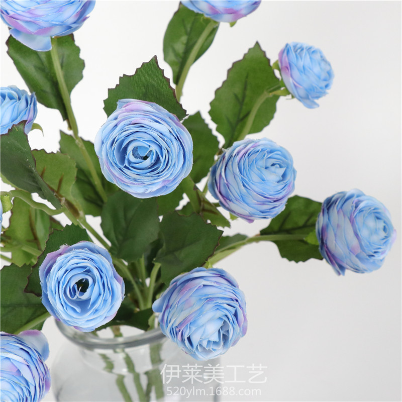 Simulated 3-head small lotus flowers for living room and bedroom decoration, artificial flowers, home decoration ornaments, simulated flower bouquets pic 24