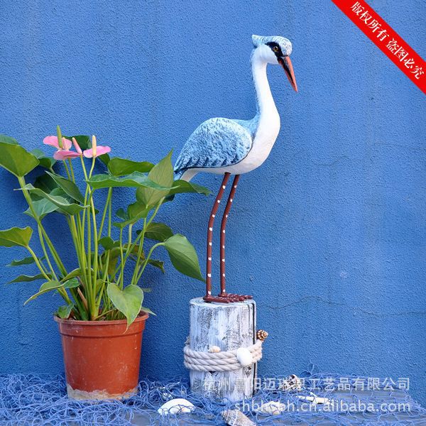 木桩雕鸟 地中海风格 海鸟批发 礼品创意家居摆件 MA10811 10812详情27