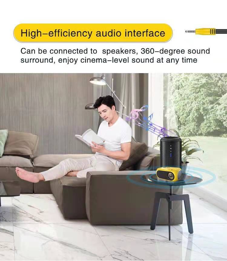 The M24 yg300 projector is a portable home projector that supports both Wi-Fi and mobile phone screens pic 2