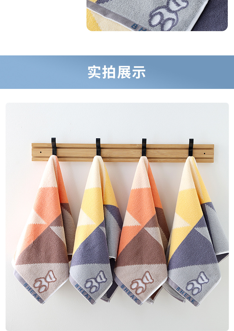 国潮婷龙小熊纯棉毛巾家用擦脸擦手全棉面巾吸水柔软不掉毛男女通用详情7