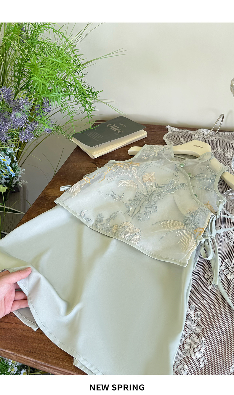 国潮汉服女童夏装2025新款洋气儿童中式套装女孩夏季国风旗袍连衣裙详情15