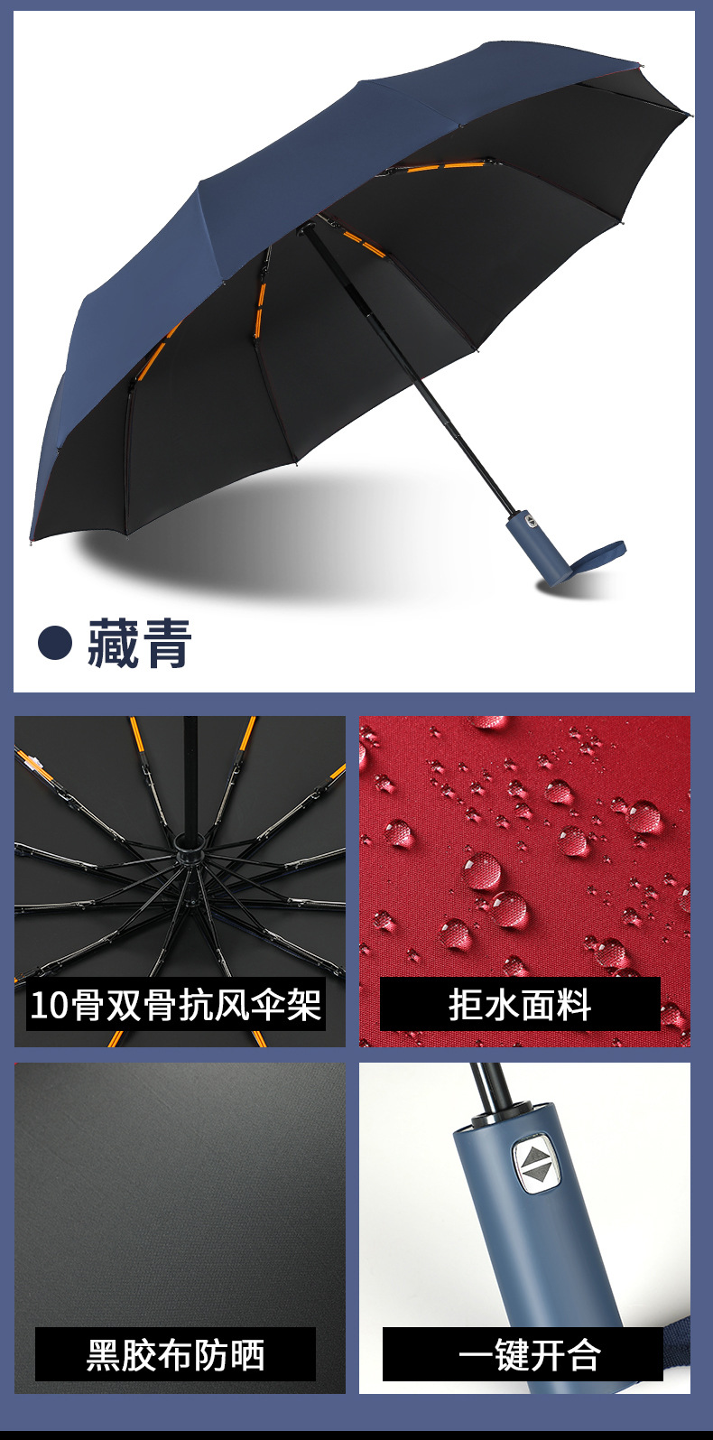 【厂家直销】雨伞定制批发可印logo图案晴雨两用太阳伞广告折叠伞详情20