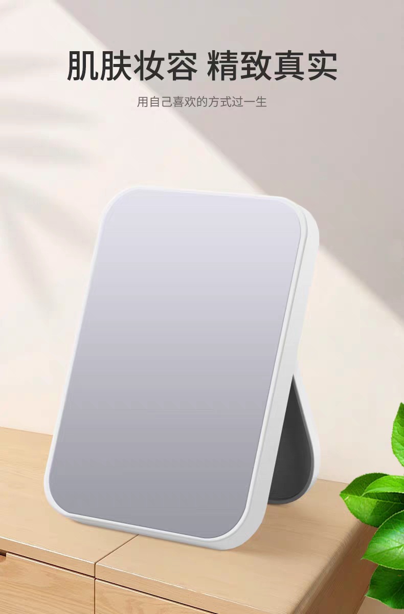 网红led化妆镜带灯女生美妆镜桌面台式梳妆镜宿舍usb充电补光镜子详情11